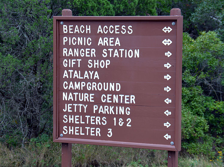 Huntington Island State Park directional sign