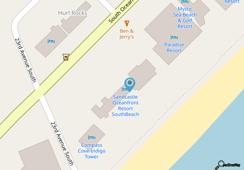 New Direct Oceanfront 3rd Floor, Sandcastle South! map location