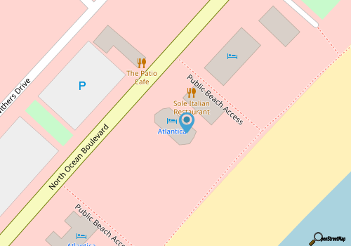 Oceanfront condo with pool, hot tub, lazy river - direct beach access map location