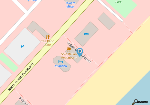 Oceanfront condo with pool, hot tub, lazy river - direct beach access map location