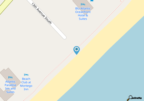 beach front view at the  Landmark Resort. map location