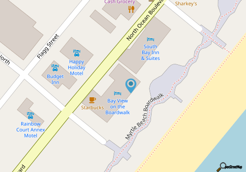New! Direct Ocean Front - Bay View on the Boardwalk by Luxury Beach Rentals map location