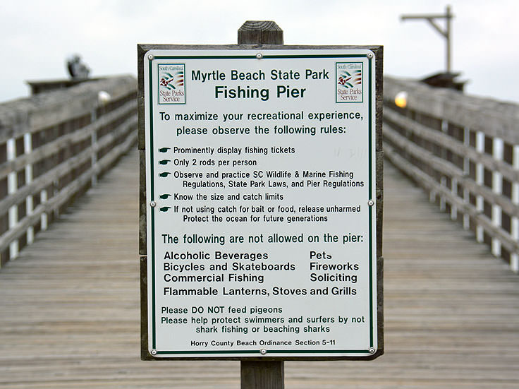Myrtle Beach State Park fishing pier rules