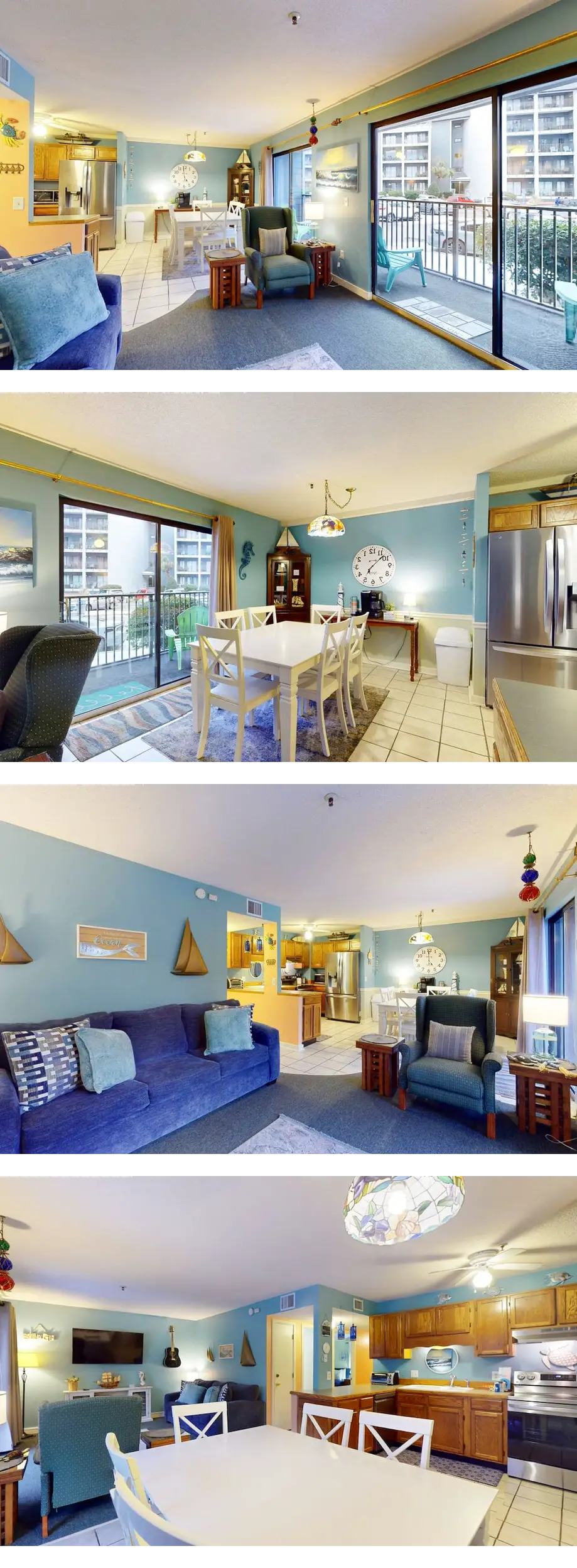 Oceanfront condo steps from the beach with resort amenities, balcony, & AC