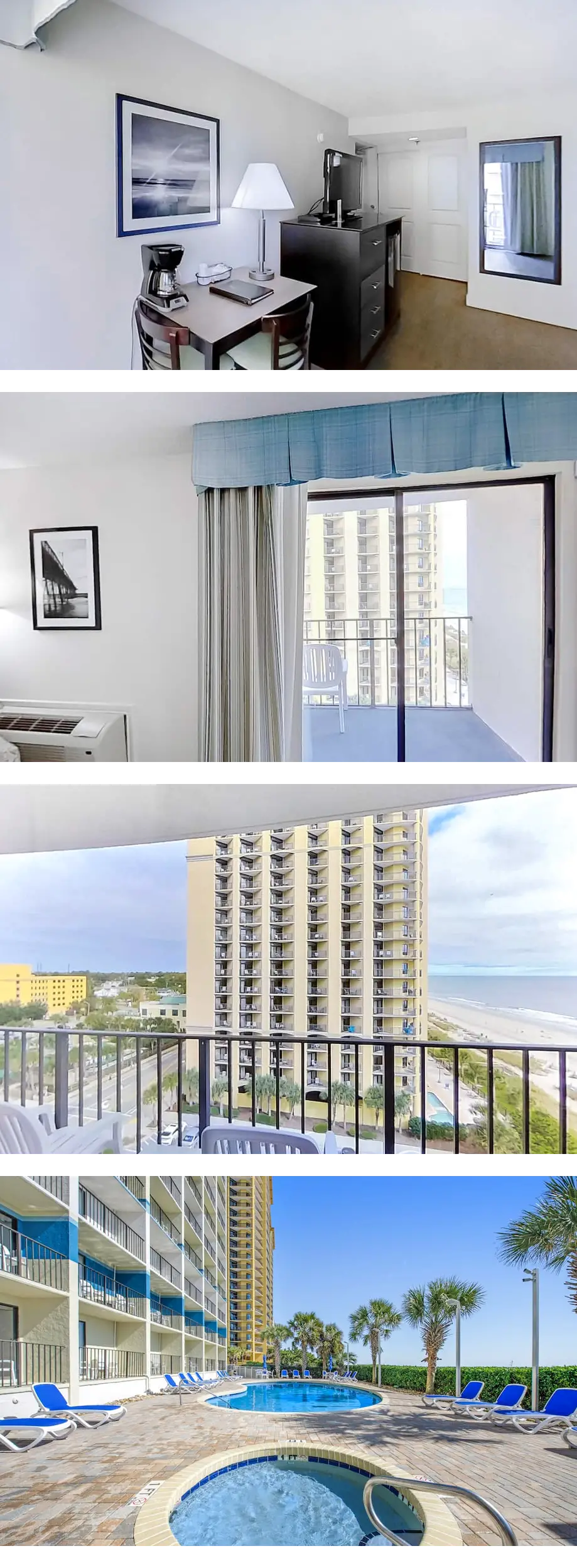 9th-floor studio with partial ocean view...