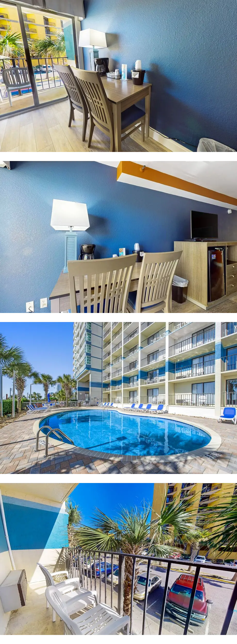 2nd-floor studio with pool, hot tub, bal...