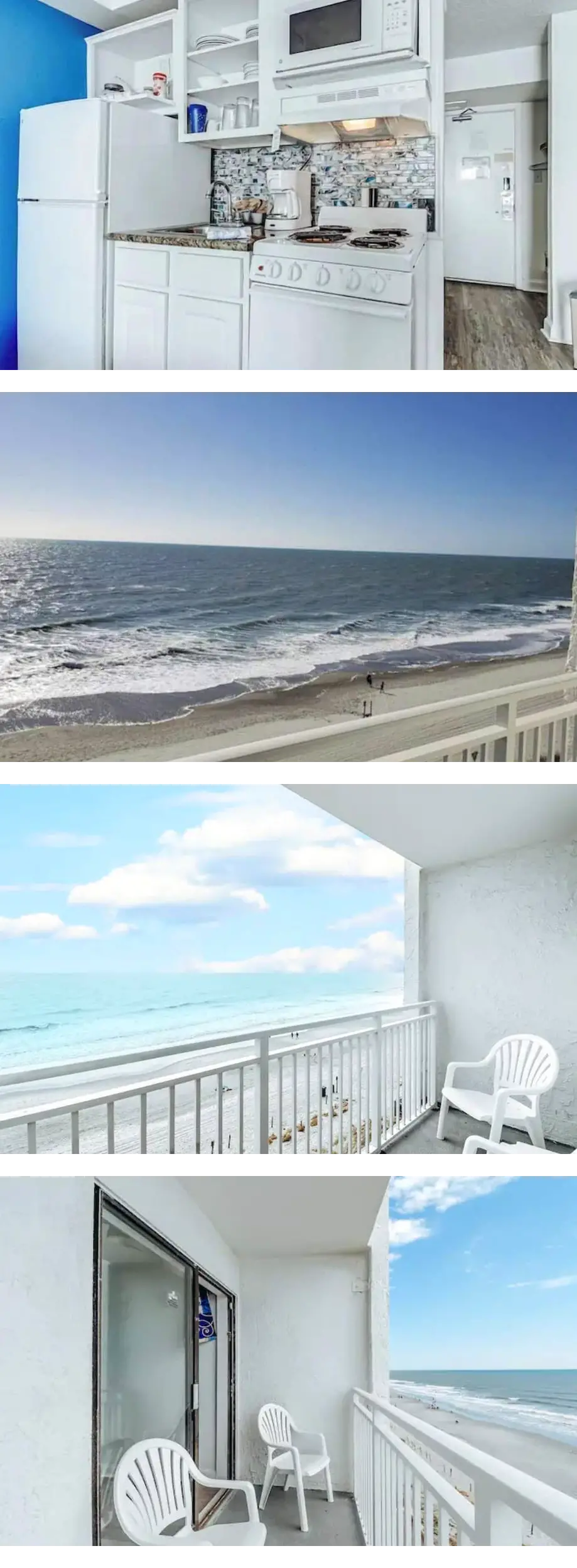 Ocean front comfy condo w/kitchen, sleep...
